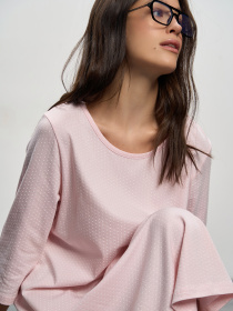 Ночная рубашка женская розовая в горошек ТМ РОЗА модель 250912_pink Фото