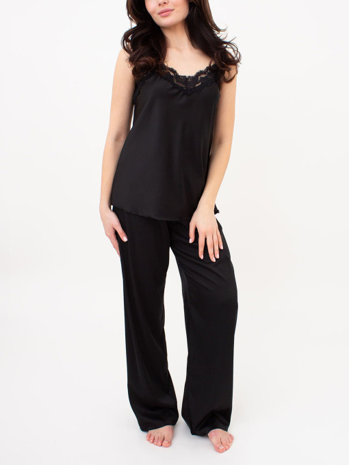Giulia Женская шелковая пижама майка и брюки декорирована кружевом HELENA 5009/051 модель UP-00000042 Фото