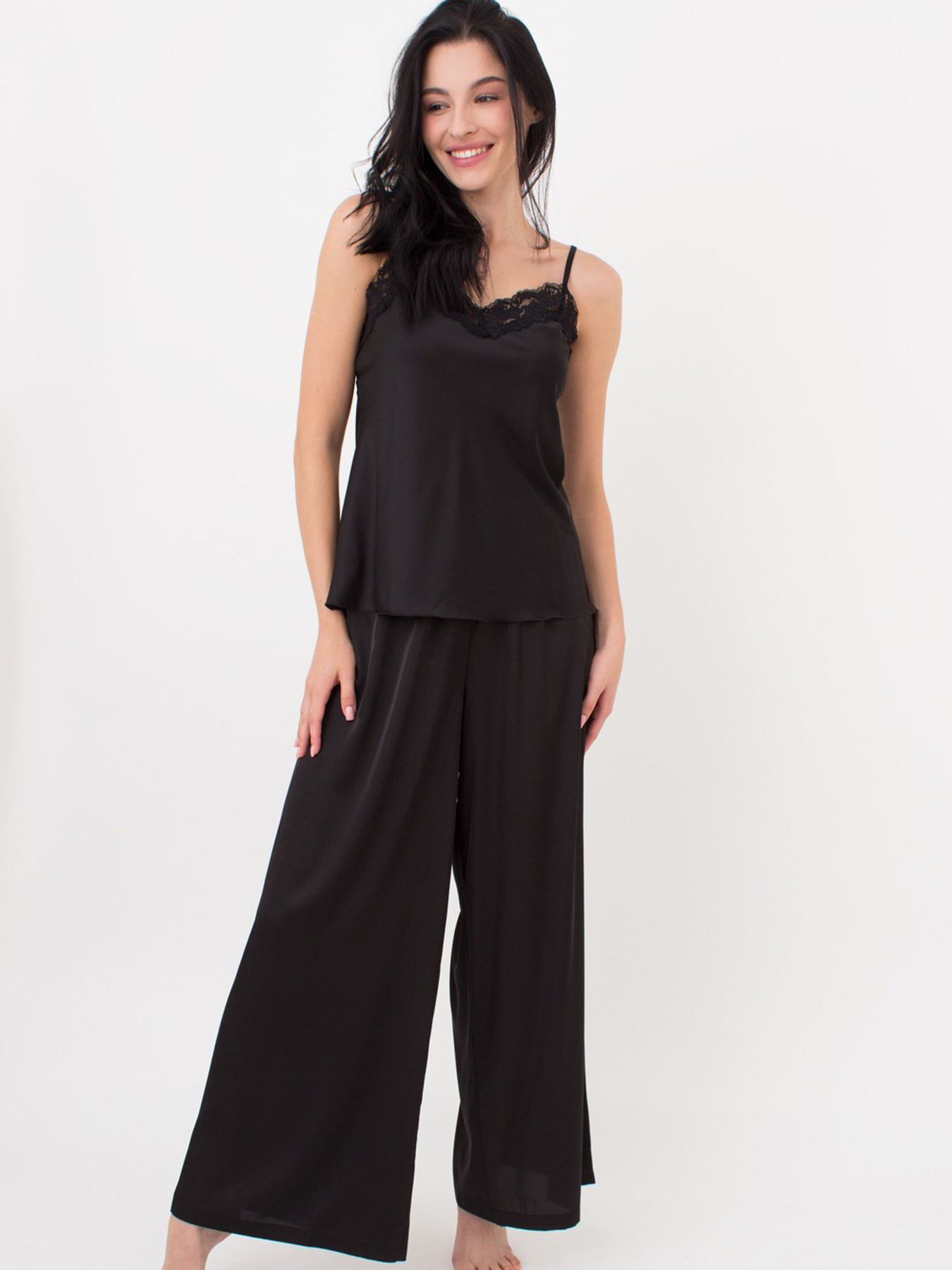 Giulia Жіноча піжама: майка з мереживом та широкими штанами HELENA 5008/051 модель UP-00000044 Фото