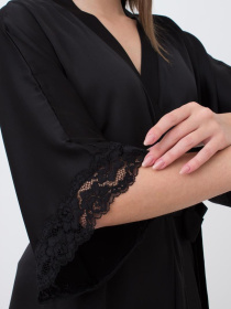 Giulia Жіночий шовковий халат декорований мереживом HELENA 7214/051 модель UP-00000579 Фото