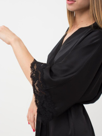 Giulia Жіночий шовковий халат декорований мереживом HELENA 7212/051 модель UP-00000581 Фото