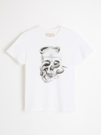 Футболка чоловіча PRM SK 02 з принтом біла модель 10048113 Фото