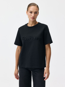 Футболка женская LADRIX с декоративной аппликацией черная модель 10048322 Фото