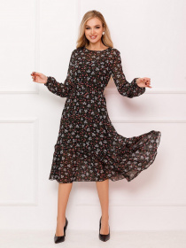 Сукня міді ISSA Plus модель 13077_multicolor Фото