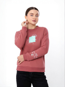 Жіночий теплий світшот із квітковим принтом та написом на рукаві, Джеральдін Носи Своє (8175-025-33) модель 8175-025-33-dzheralxdn-kvti Фото