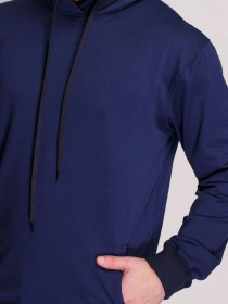 Худи мужское без утепления, темно-синее модель Mn129 Фото