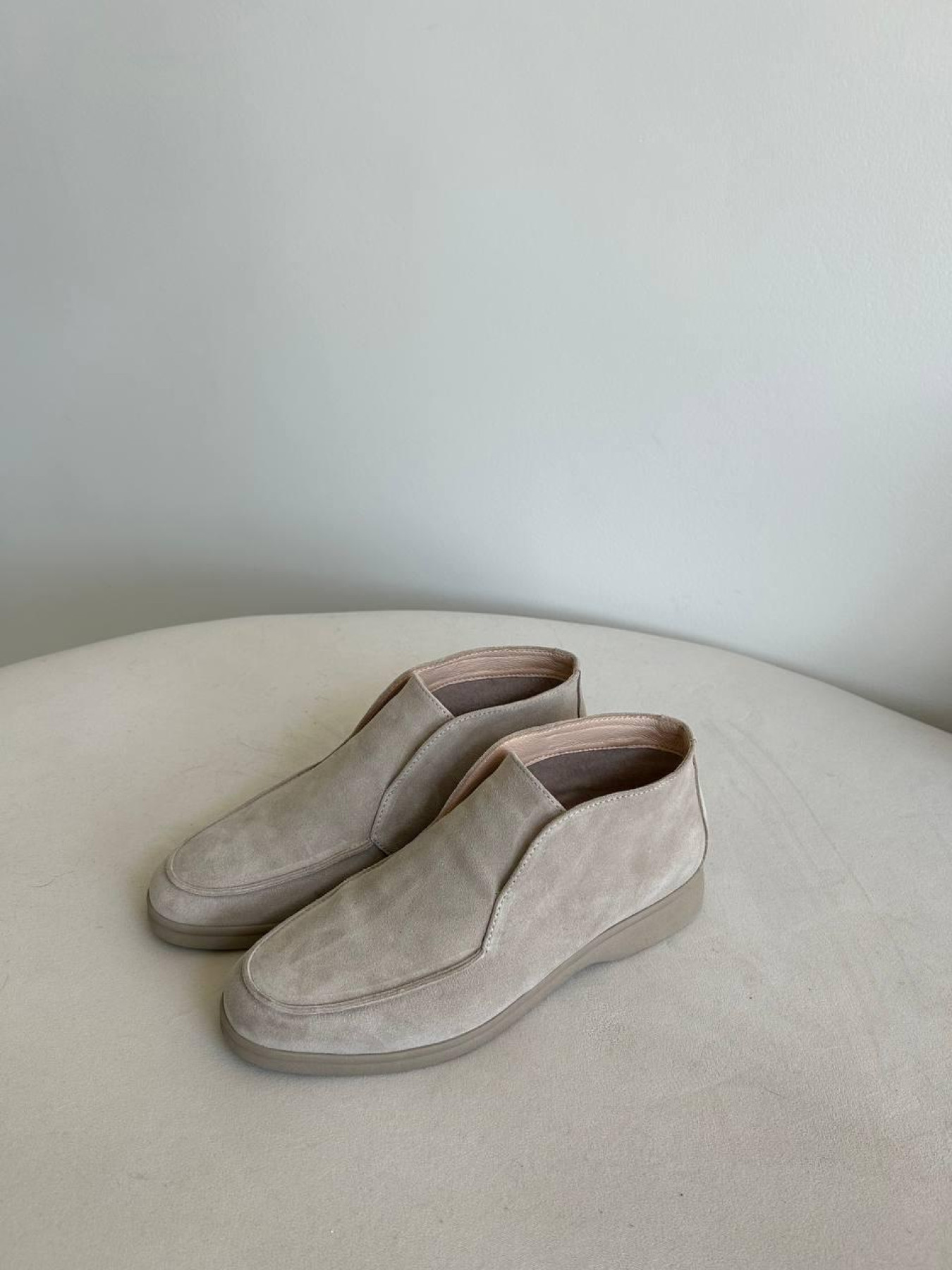 Женские замшевые высокие лоферы с кожаной подкладкой мокко (157/хилари2) модель P_162898-S39_163376 Фото