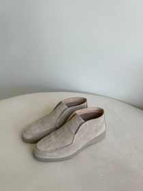 Женские замшевые высокие лоферы с кожаной подкладкой мокко (157/хилари2) модель P_162898-S39_163376 Фото