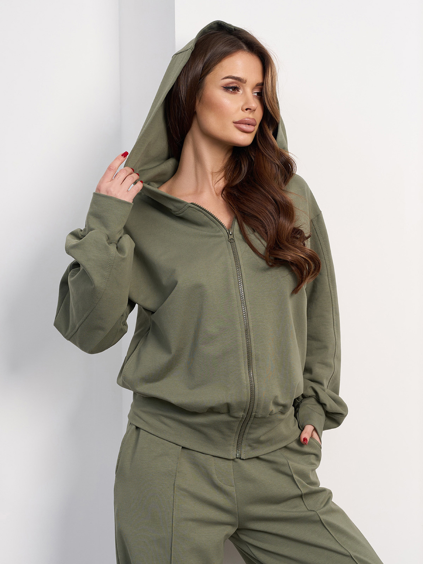 Спортивный костюм ISSA Plus модель 15039A_оливковый Фото