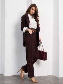 Класичні штани ISSA Plus модель 15475B_темно-коричневый Класичні штани ISSA Plus модель 15475B_темно-коричневый Фото