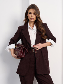 Піджак ISSA Plus модель 15475P_темно-коричневый Фото