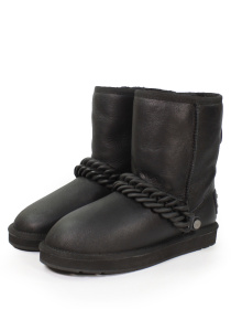 Жіночі шкіряні угги модель 15090A-V-black Жіночі шкіряні угги модель 15090A-V-black Фото