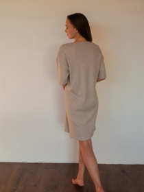 Домашня туніка-футболка, колір Мокко/Місяць модель 1632-19 Фото