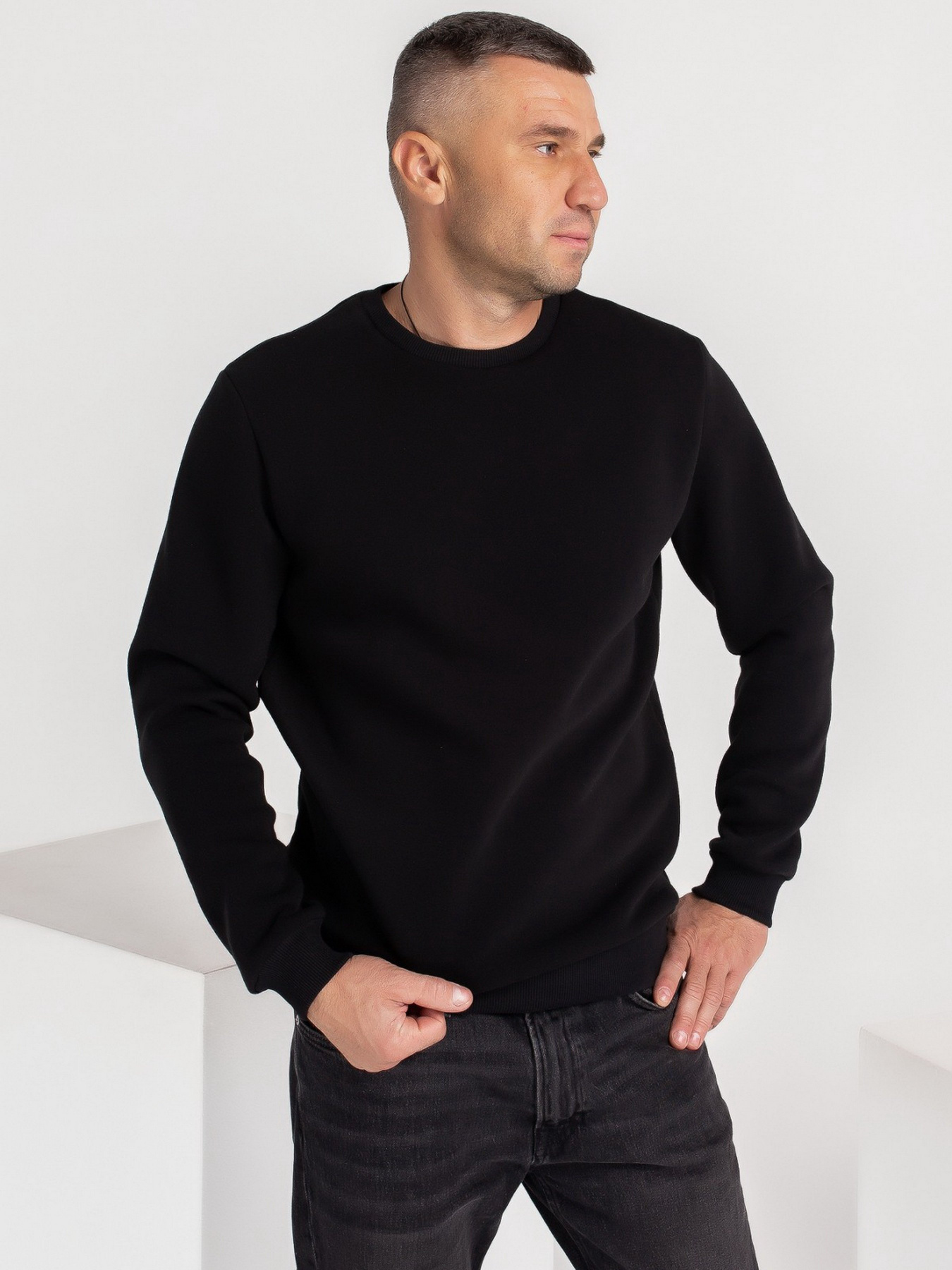 Світшот ISSA Plus модель GN-401_black Фото