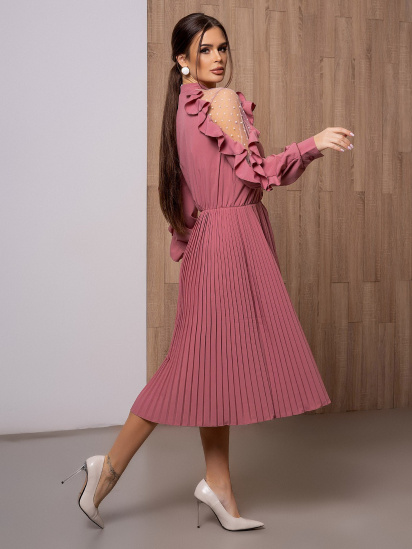 Сукня міді ISSA Plus модель 12132_darkpink — фото - INTERTOP