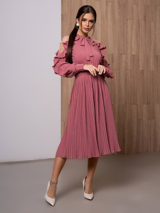 Сукня міді ISSA Plus модель 12132_darkpink Фото