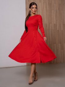 Платье миди ISSA Plus модель 13096_red Фото