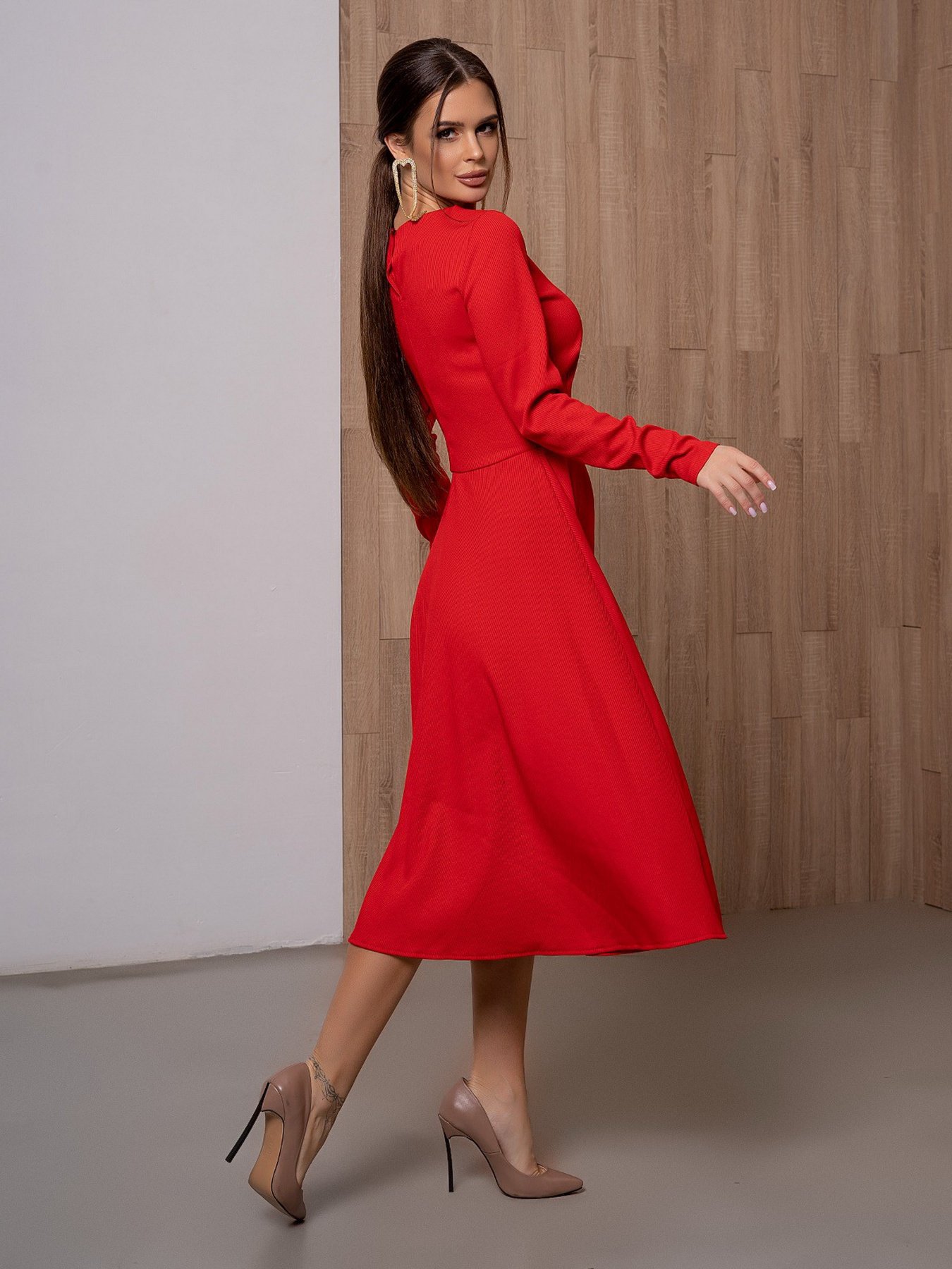 Сукня міді ISSA Plus модель 13096_red Фото