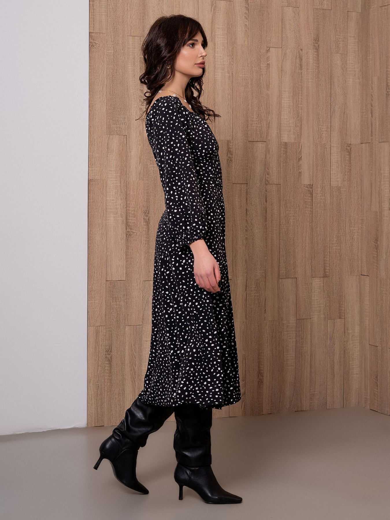 Платье миди ISSA Plus модель 12904A_black Фото