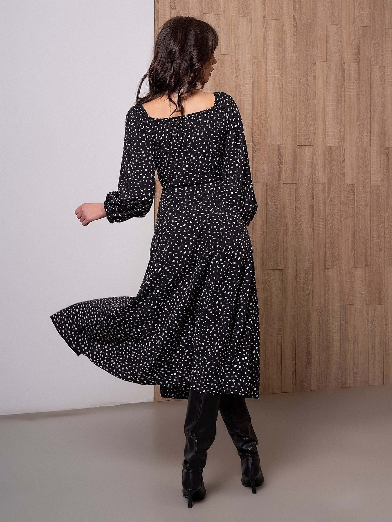 Платье миди ISSA Plus модель 12904A_black Фото