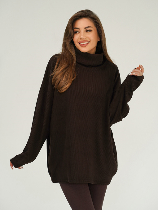 Свитера модель 13621_темно-коричневый Фото