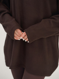 Свитера модель 13621_темно-коричневый Фото