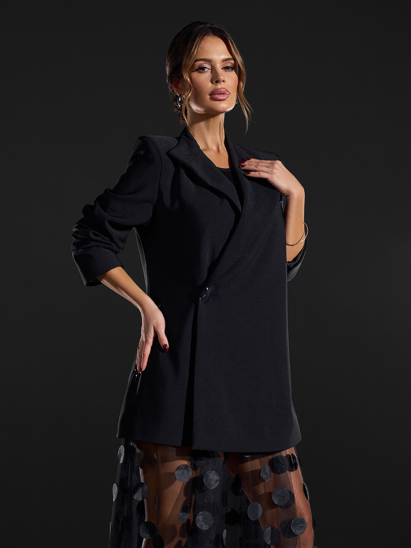 Жакет ISSA Plus модель 15420_черный Фото