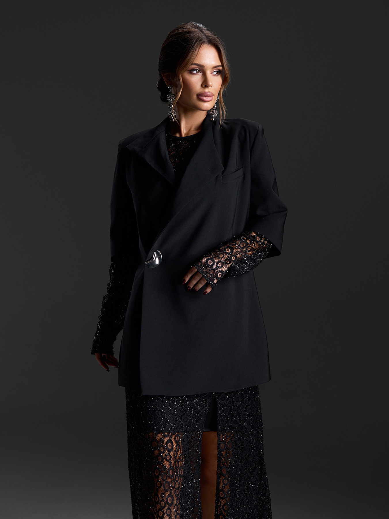 Жакет ISSA Plus модель 15427_черный Фото