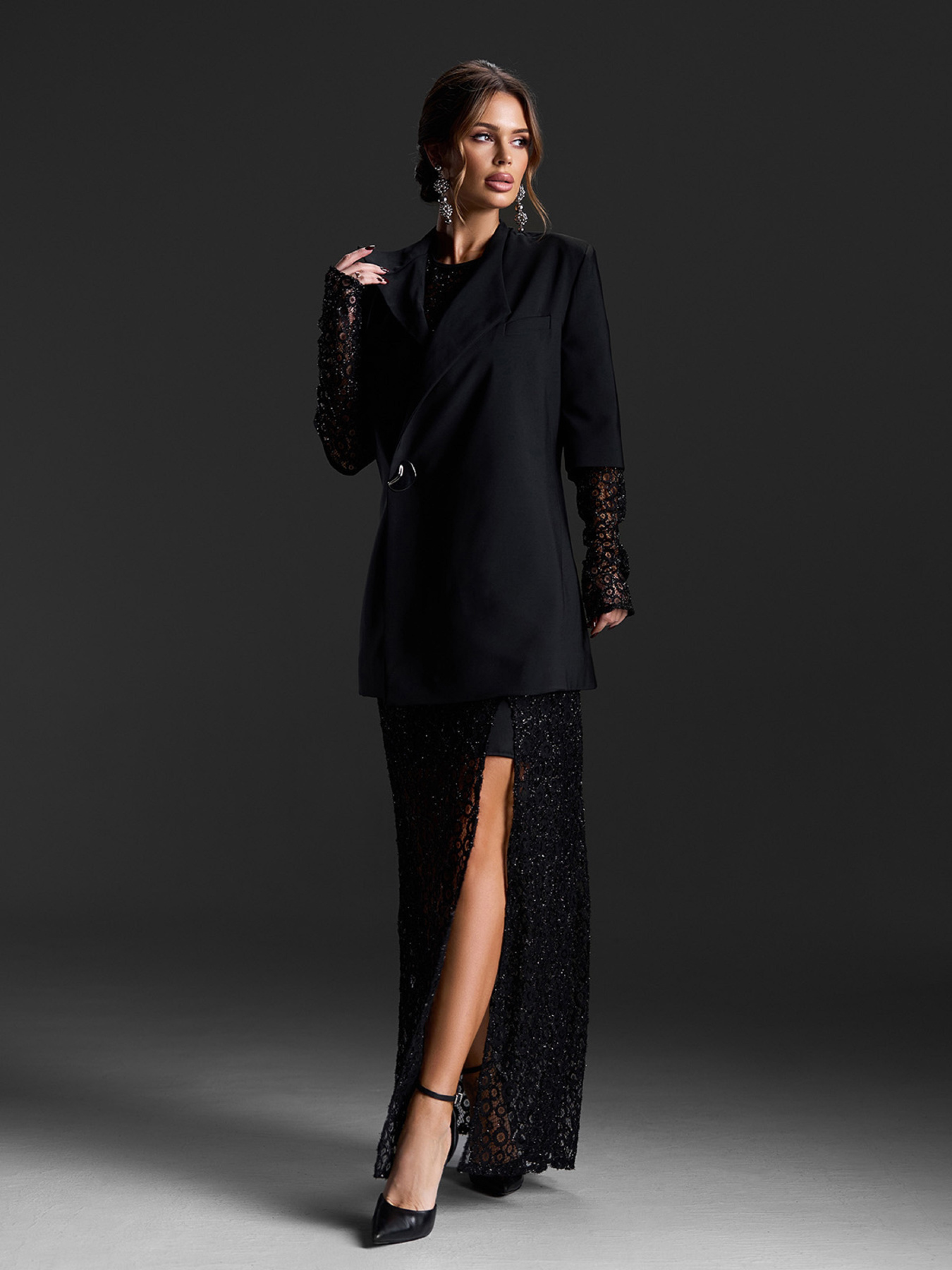 Жакет ISSA Plus модель 15427_черный Фото