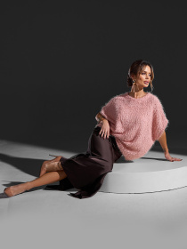 Юбка макси ISSA Plus модель 15421_темно-коричневый Фото