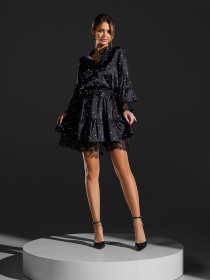 Сукня міні ISSA Plus модель SA-681_черный Фото