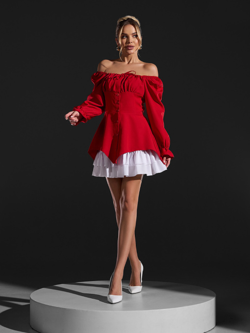 Платье мини ISSA Plus модель SA-682_красный Фото