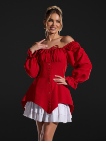 Платье мини ISSA Plus модель SA-682_красный Фото