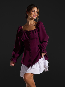 Платье мини ISSA Plus модель SA-682_бордовый Фото