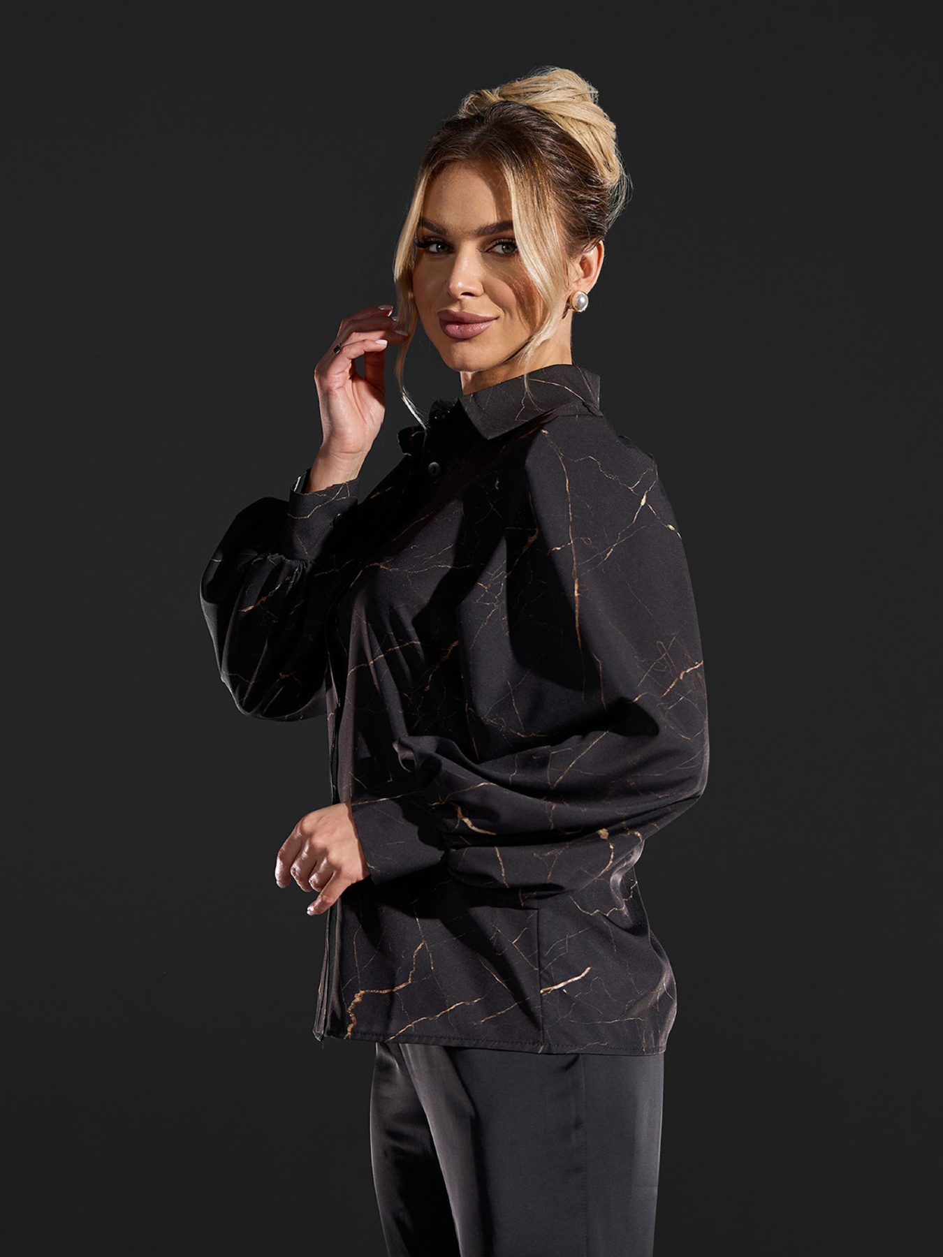 Рубашка ISSA Plus модель SA-683_черный Фото