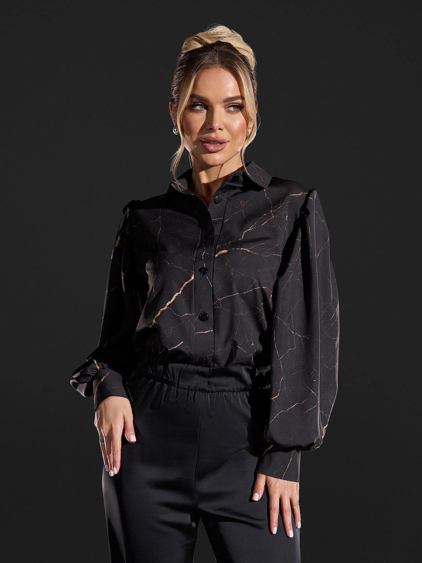 Рубашка ISSA Plus модель SA-683_черный Фото