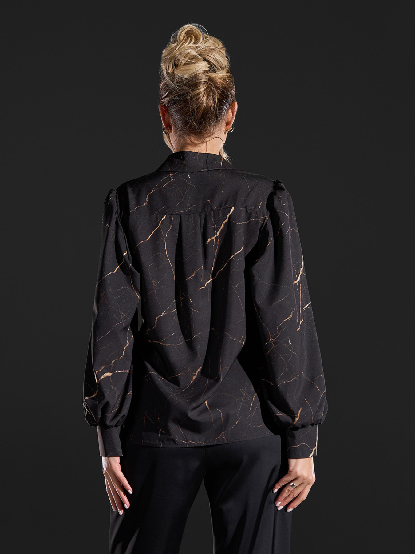 Рубашка повседневная ISSA Plus модель SA-683_черный Фото