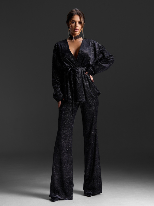 Повседневный костюм ISSA Plus модель 15424_черный Фото