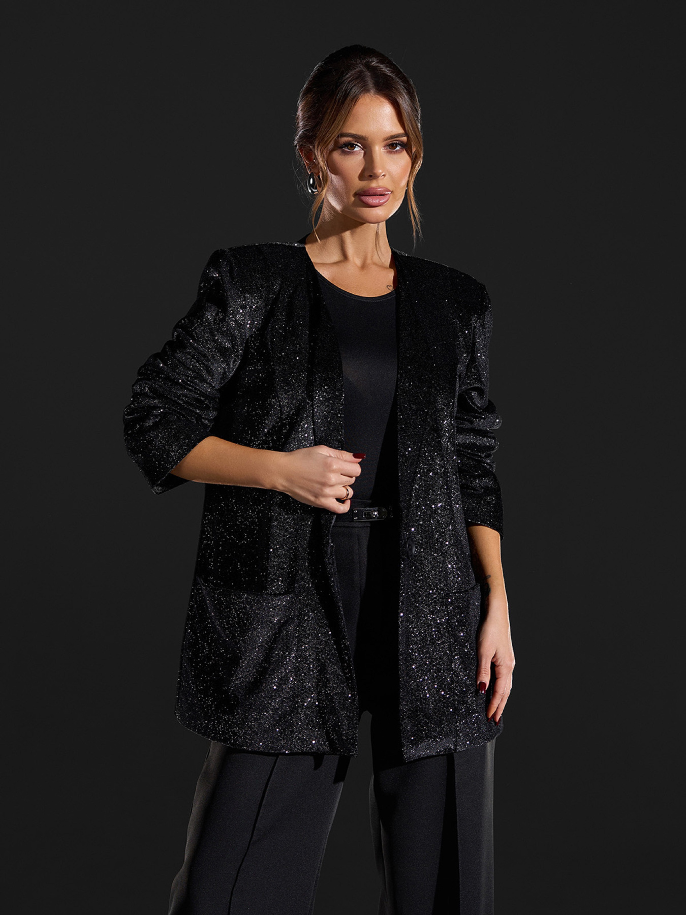 Пиджак ISSA Plus модель 15434_черный Фото