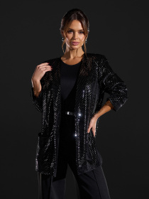 Пиджак ISSA Plus модель 15435_черный Фото