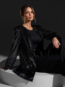 Пиджак ISSA Plus модель 15435_черный Фото