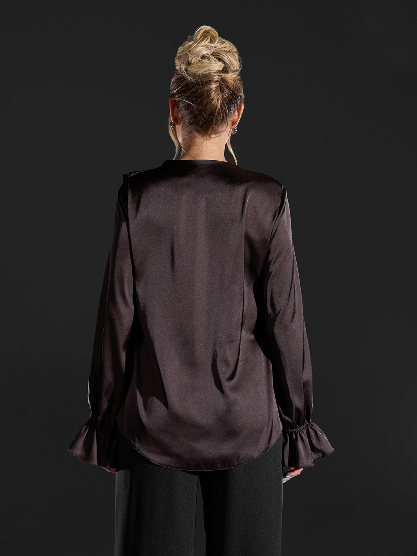 Рубашки модель 15429_темно-коричневый Фото