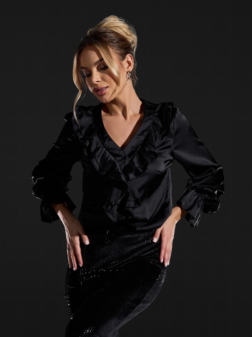 Рубашка ISSA Plus модель 15429_черный Фото