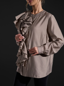 Рубашка повседневная ISSA Plus модель 15422_коричневый Фото