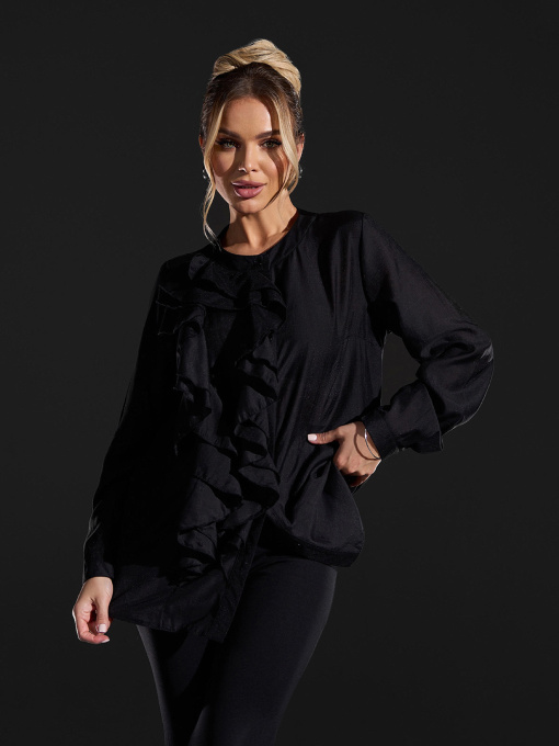 Рубашка повседневная ISSA Plus модель 15422_черный Фото