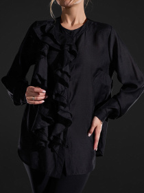 Рубашка повседневная ISSA Plus модель 15422_черный Фото