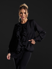 Рубашка повседневная ISSA Plus модель 15422_черный Фото