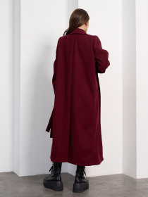 Пальто ISSA Plus модель 15473_темно-бордовый Фото