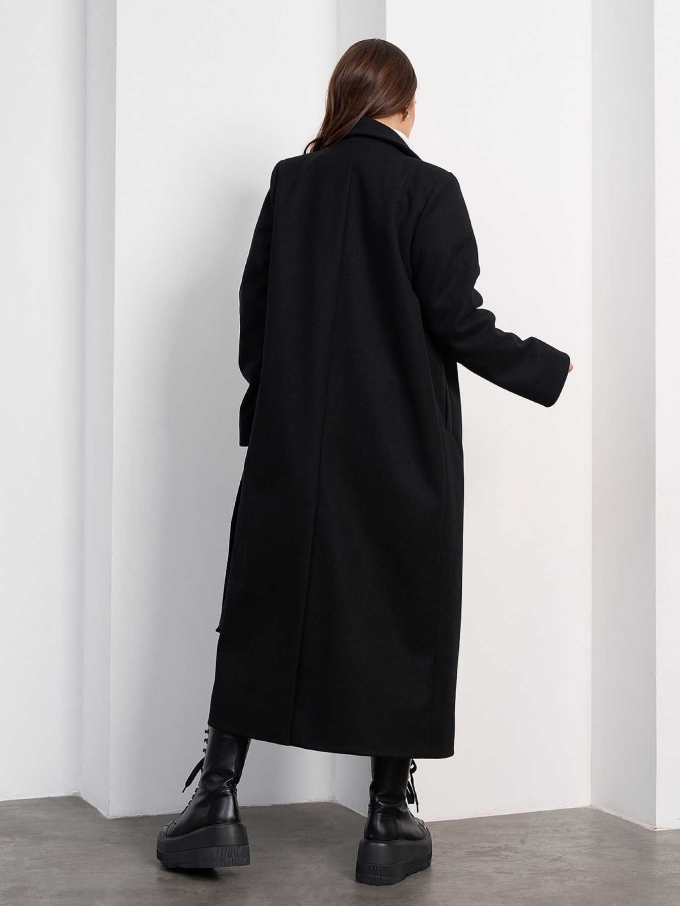 Пальто ISSA Plus модель 15473_черный Фото