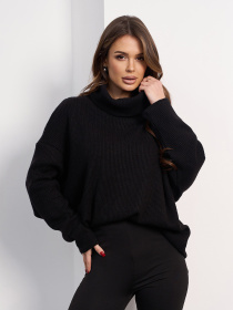 Свитер ISSA Plus модель 15485_черный Фото